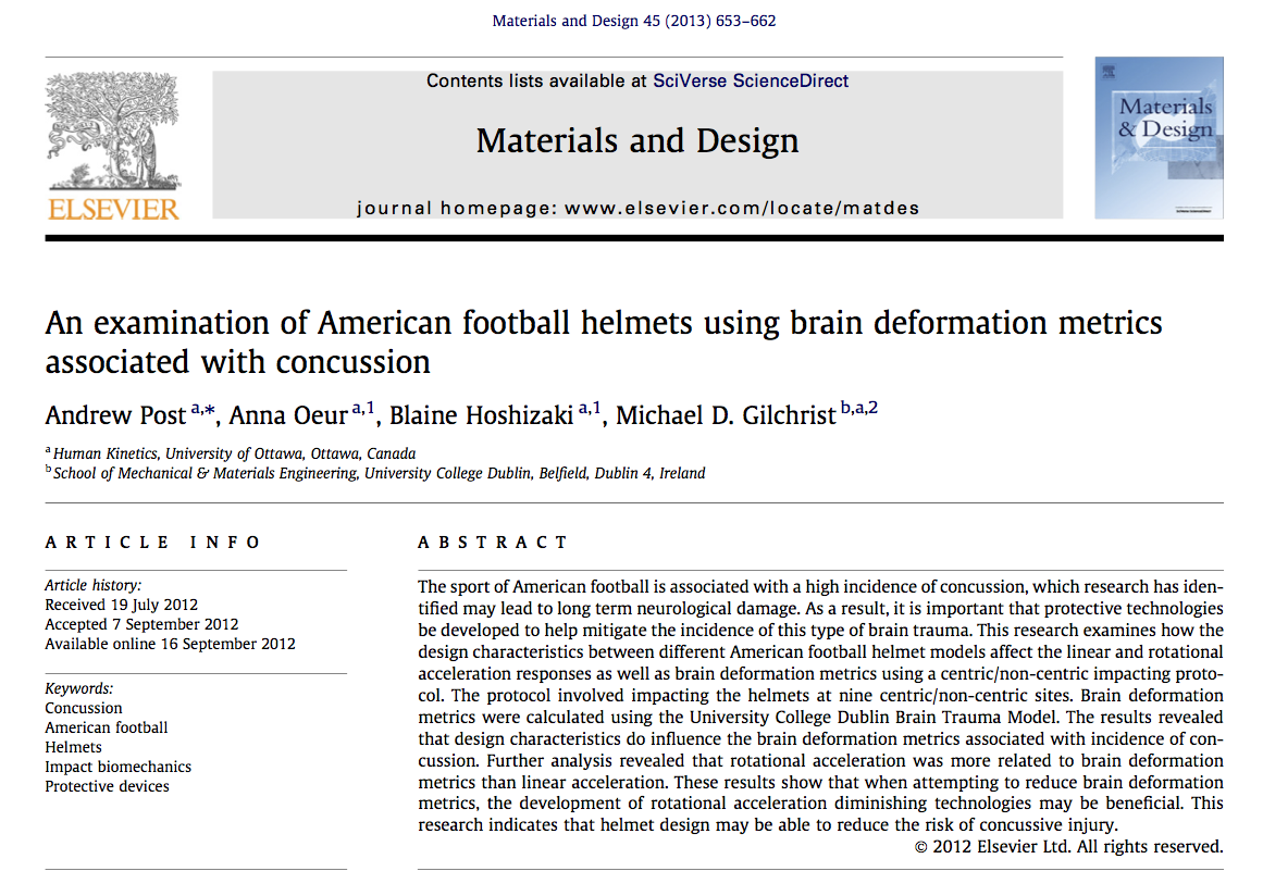 An examination of American football helmets using brain deformation metrics associated with concussion